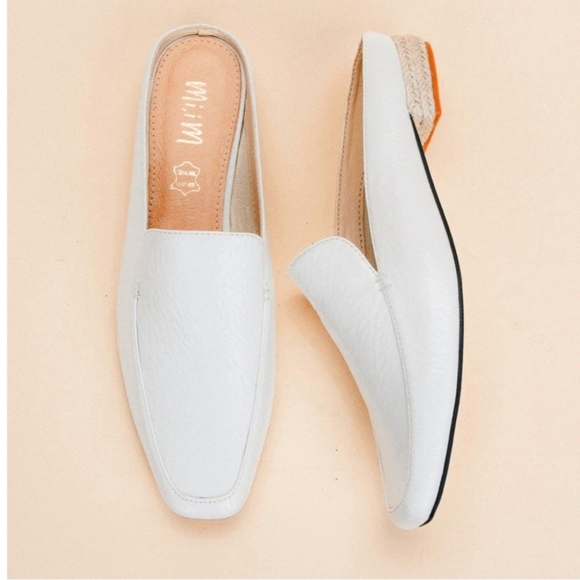 Mi.iM Shoes - Mi.iM the Fluer white leather mule slip on business loafers size 7